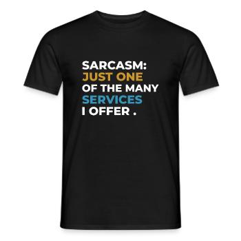Sarcasm t-shirt design, Humorous t-shirt design - Men's T-Shirt - black - Front - AI Model Male 178 light (178cm)