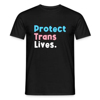 Protect Trans Lives Support Transgender LGBT Pride - Men's T-Shirt - black - Front - AI Model Male 178 light (178cm)