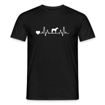 Cavalier équestre Rythme cardiaque équestre - T-shirt homme - noir - Devant - AI Model Male 178 light (178cm)