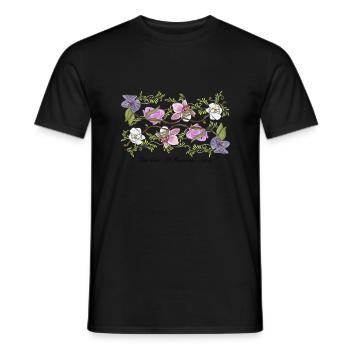 Orchids Print - Men's T-Shirt - black - Front - AI Model Male 178 light (178cm)