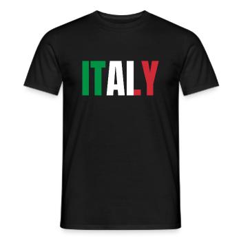 Flag of Italy - Men's T-Shirt - black - Front - AI Model Male 178 light (178cm)