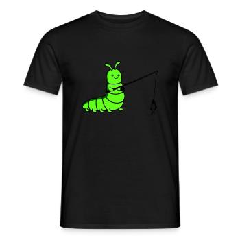 Pêche à la chenille - T-shirt homme - noir - Devant - AI Model Male 178 light (178cm)