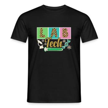 Léopard Design drôle LAB Tech Vintage pour étudiant - T-shirt homme - noir - Devant - AI Model Male 178 light (178cm)