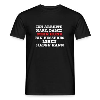 Ich arbeite hart,... - Männer T-Shirt - Schwarz - Vorne - AI Model Male 178 light (178cm)