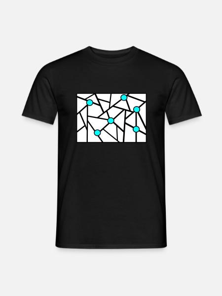 Dessin graphique avec des points - T-shirt homme - noir