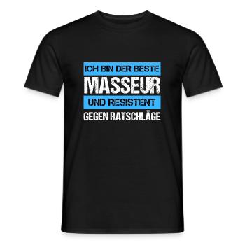 Masseur résistant - T-shirt homme - noir - Devant - AI Model Male 178 light (178cm)
