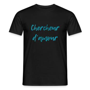 Love Seeker - Men's T-Shirt - black - Front - AI Model Male 178 light (178cm)