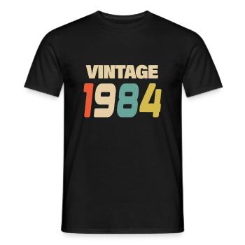 1984 Vintage Retro Classique 1984 - T-shirt homme - noir - Devant - AI Model Male 178 light (178cm)
