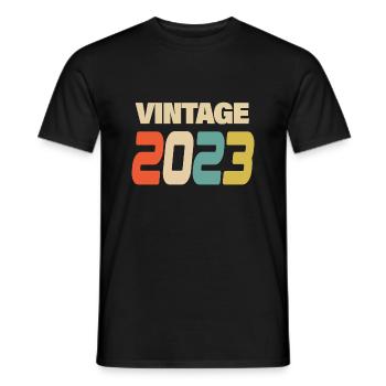 2023 Vintage Retro Classic 2023 - Men's T-Shirt - black - Front - AI Model Male 178 light (178cm)
