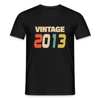 2013 Vintage Retro Classique 2013 - T-shirt homme - noir - Devant - AI Model Male 178 light (178cm)