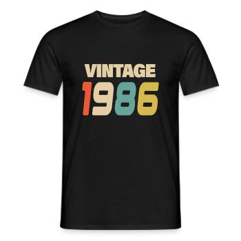 1986 Vintage Retro Classic 1986 - Men's T-Shirt - black - Front - AI Model Male 178 light (178cm)