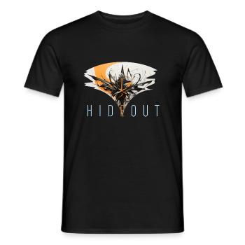 hideout - Männer T-Shirt - Schwarz - Vorne - AI Model Male 178 light (178cm)