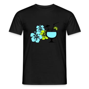 Cocktail Flowers Hawaii - Men's T-Shirt - black - Front - AI Model Male 178 light (178cm)