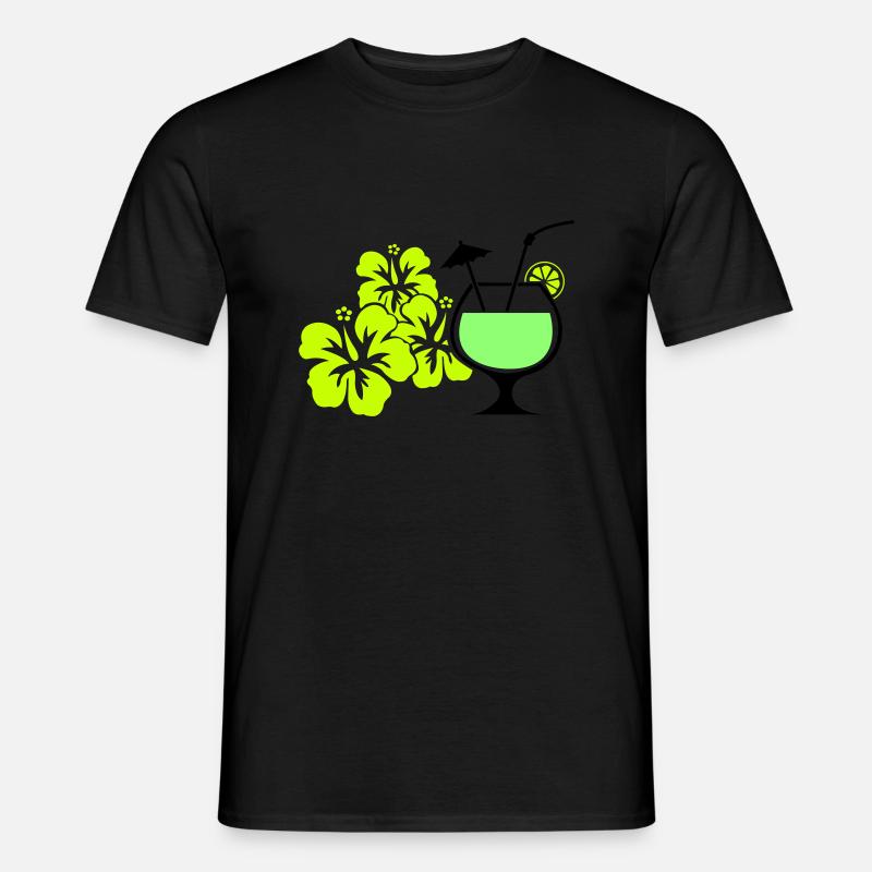 hawaii blumen - Männer T-Shirt - Schwarz