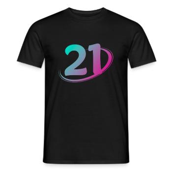 Number 21 multicolor - Men's T-Shirt - black - Front - AI Model Male 178 light (178cm)