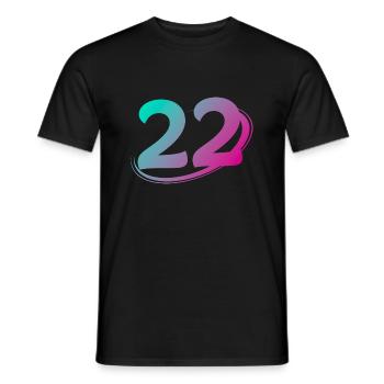 Number 22 multicolor - Men's T-Shirt - black - Front - AI Model Male 178 light (178cm)