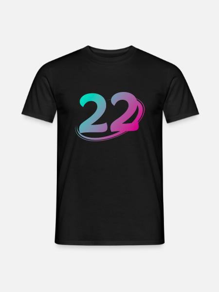 Nummer 22 mehrfarbig - Männer T-Shirt - Schwarz