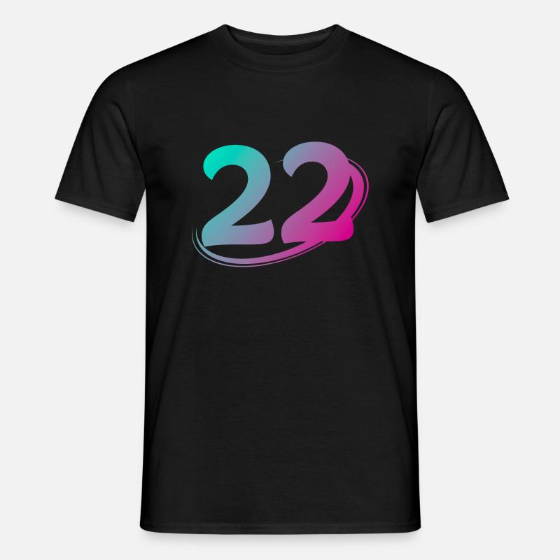 Nummer 22 mehrfarbig - Männer T-Shirt - Schwarz