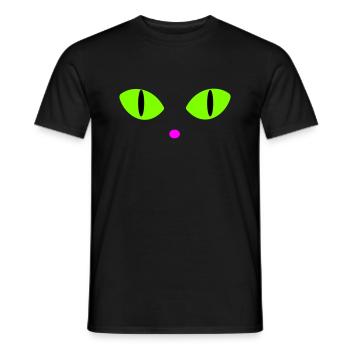 Grüne Katzenaugen - Männer T-Shirt - Schwarz - Vorne - AI Model Male 178 light (178cm)
