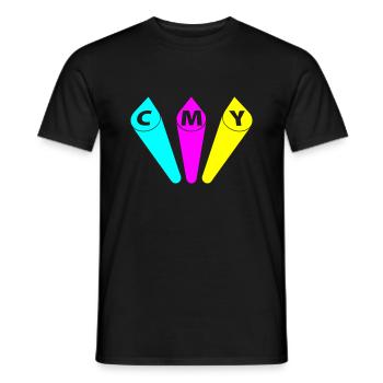 Three-color colors 2 G1 - Men's T-Shirt - black - Front - AI Model Male 178 light (178cm)