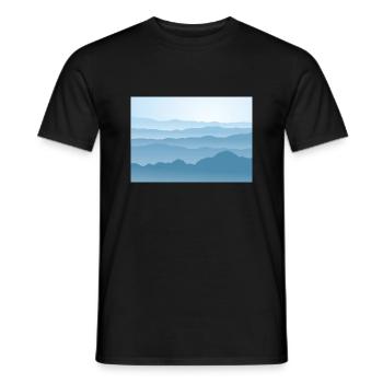 Montagnes en bleu - T-shirt homme - noir - Devant - AI Model Male 178 light (178cm)
