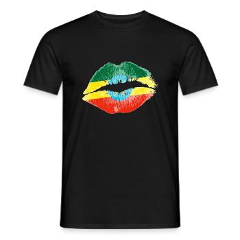 Kiss (Ethiopia) - Men's T-Shirt - black - Front - AI Model Male 178 light (178cm)