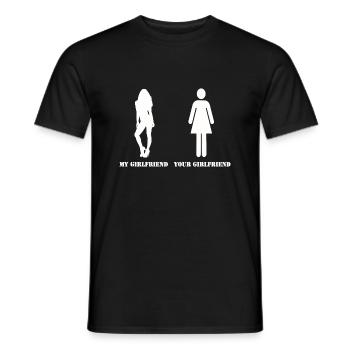 my girlfriend your girlfriend - Men's T-Shirt - black - Front - AI Model Male 178 light (178cm)