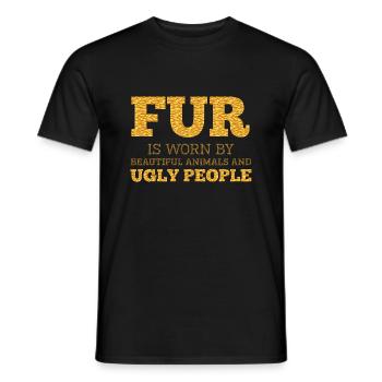 Fur Fur Vegan Animal Animal Animals Animal Love Demo - Men's T-Shirt - black - Front - AI Model Male 178 light (178cm)