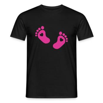 Pieds de bébé Pied de bébé rose - T-shirt homme - noir - Devant - AI Model Male 178 light (178cm)