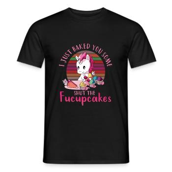Licorne a fermé les fucupcakes - T-shirt homme - noir - Devant - AI Model Male 178 light (178cm)