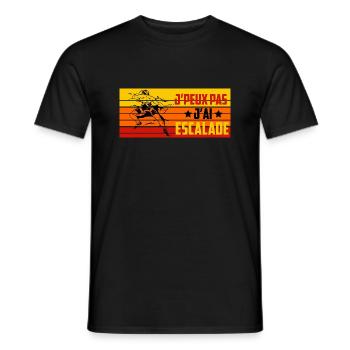 J'peux pas j'ai escalade vintage - T-shirt homme - noir - Devant - AI Model Male 178 light (178cm)