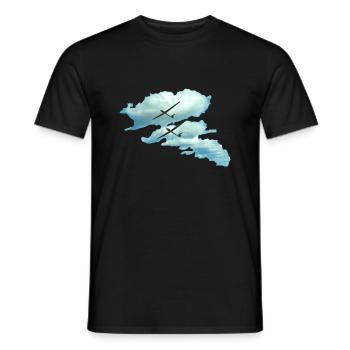 Route nuageuse planeurs planeurs - T-shirt homme - noir - Devant - AI Model Male 178 light (178cm)