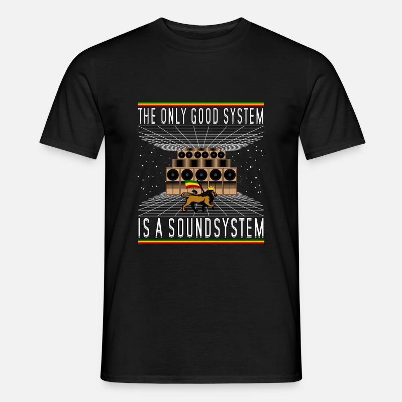 Dub Reggae Soundsystem Lion - Männer T-Shirt - Schwarz