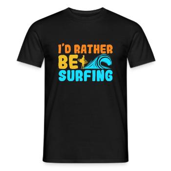 surfing surf - Men's T-Shirt - black - Front - AI Model Male 178 light (178cm)