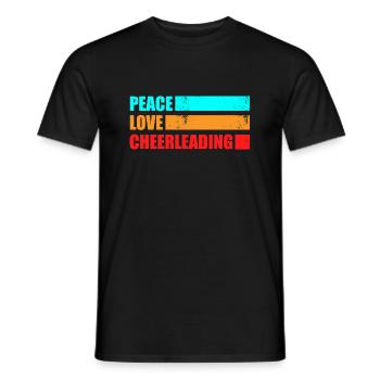 Peace Love Cheerleading Cheerdancer Gymnastics Dan - Männer T-Shirt - Schwarz - Vorne - AI Model Male 178 light (178cm)