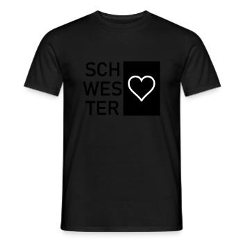 Schwesterherz - Männer T-Shirt - Schwarz - Vorne - AI Model Male 178 light (178cm)