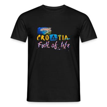 Croatia Croatian Hrvatska Croatia Croats Croat - Men's T-Shirt - black - Front - AI Model Male 178 light (178cm)