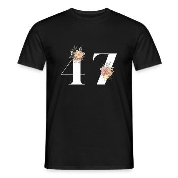 47th Anniversary Flowers (Gift of 47 years) - Men's T-Shirt - black - Front - AI Model Male 178 light (178cm)