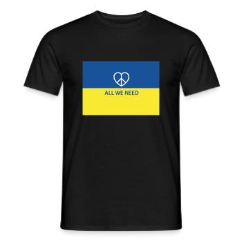 ALL WE NEED - Men's T-Shirt - black - Front - AI Model Male 178 light (178cm)