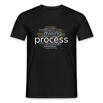 Word Cloud Process Mining light - Men's T-Shirt - black - Front - AI Model Male 178 light (178cm)
