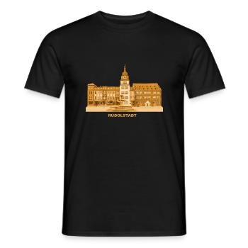 Rudolstadt Town Hall Saale Thuringia - Men's T-Shirt - black - Front - AI Model Male 178 light (178cm)