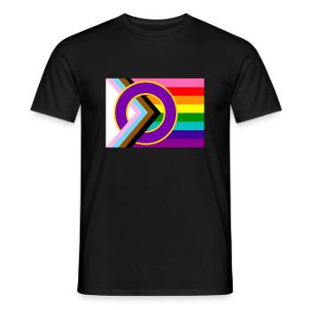 Progressive Pride Flag - Men's T-Shirt - black - Front - AI Model Male 178 light (178cm)