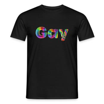 Gay - Männer T-Shirt - Schwarz - Vorne - AI Model Male 178 light (178cm)