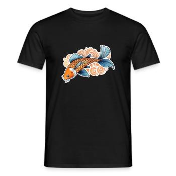 carpe koi - poisson japon - T-shirt homme - noir - Devant - AI Model Male 178 light (178cm)
