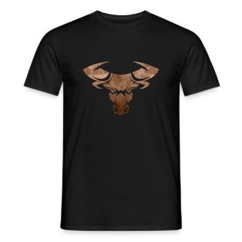 Stier Stierkopf Kopf Logo Steak Beast Gym Horn - Männer T-Shirt - Schwarz - Vorne - AI Model Male 178 light (178cm)