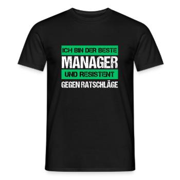 Gestionnaire résistant - T-shirt homme - noir - Devant - AI Model Male 178 light (178cm)