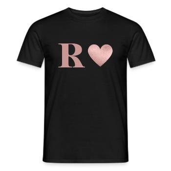 Buchstabe r Herz roségold - Männer T-Shirt - Schwarz - Vorne - AI Model Male 178 light (178cm)