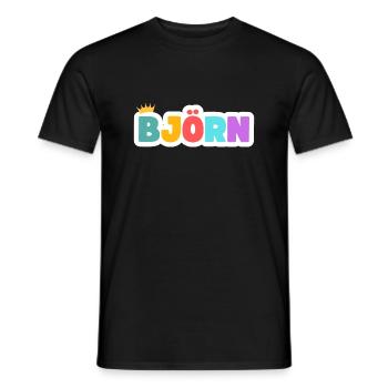 Björn! Personalisierbar - Männer T-Shirt - Schwarz - Vorne - AI Model Male 178 light (178cm)