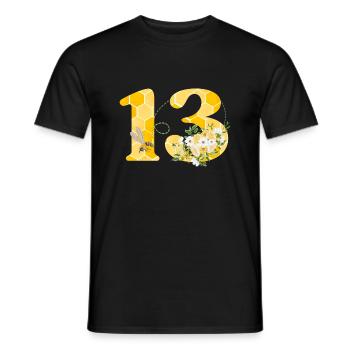 13e anniversaire abeille - T-shirt homme - noir - Devant - AI Model Male 178 light (178cm)