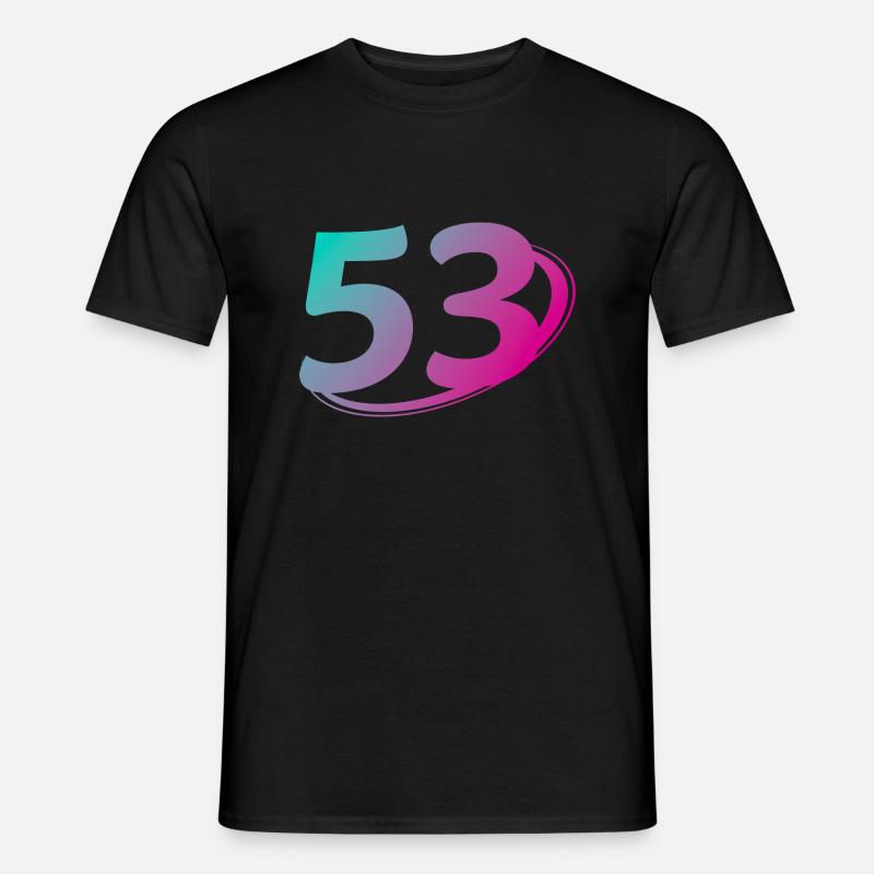 Nummer 53 mehrfarbig - Männer T-Shirt - Schwarz